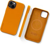 DECODED Siliconen Back Cover - iPhone 14 en 13 - Anti-Bacterieel Hoesje - Magnetische Technologie van Apple - Geel, Oranje