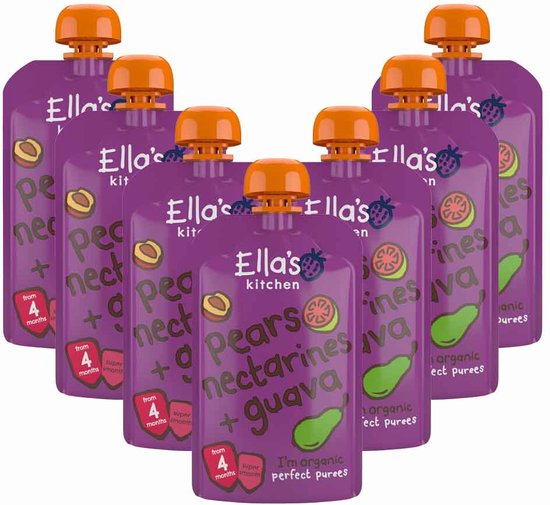 7x Ella's Kitchen Knijpzakje 4+ m Peer Nectarine Guava 120 gr van Ella's Kitchen — afbeelding 3