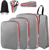 Bol.com Koffer-organizer set 5-delig pakzakken met compressie compressie-packing cubes voor rugzak en koffer pakkubus kofferorga... aanbieding