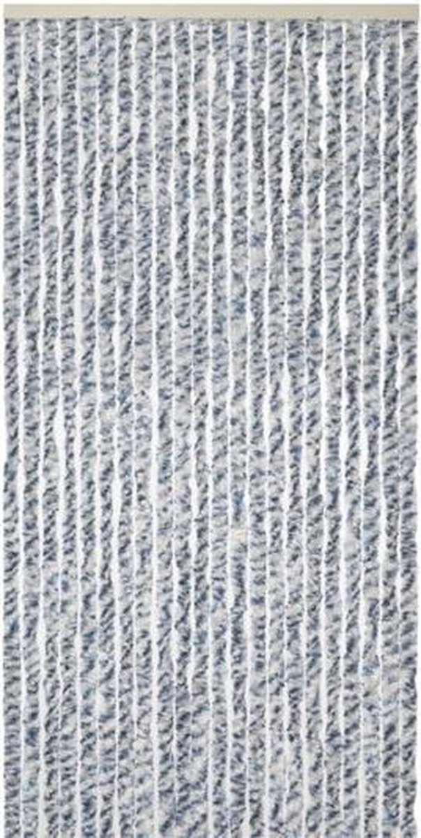 Kynast Kattenstaart Vliegengordijn - 90x200 cm - Grijs/Wit Let op hoogte - meet kozijn op. van Merkloos — afbeelding 2