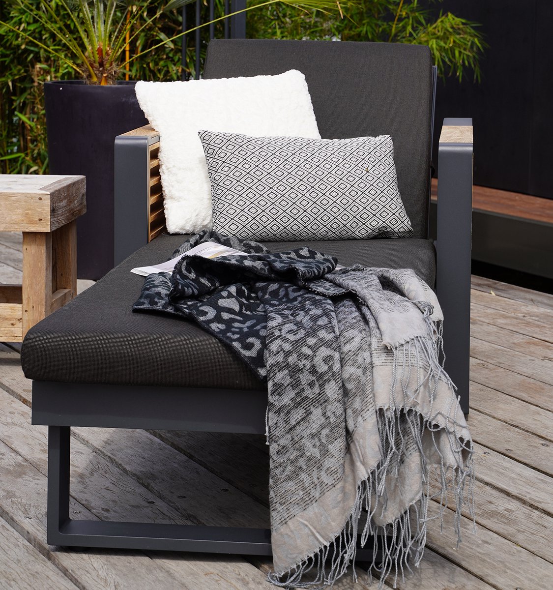 Plaid Imitatiebont (160 cm) Kingston Grijs - Textieldecoratie