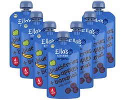 Ella's Kitchen - Biologisch Knijpfruit 4+m Blauwe Bessen, Appel & Banaan - 7 x 120 gr - Voordeelverpakking