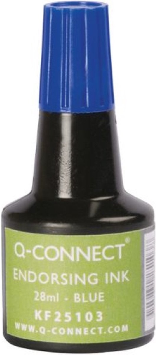 Q-CONNECT stempelinkt | flesje van 28 ml | blauw