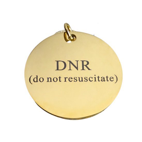2 Love it DNR (do not resuscitate) - Hanger - Penning - Rond - Stainless steel - 3 cm diameter - Goudkleurig