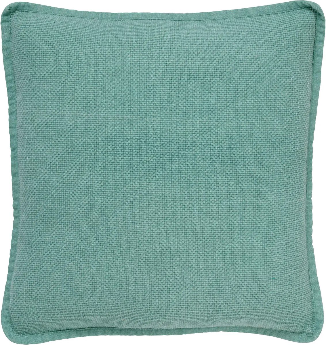 Dutch Decor BOWIE - sierkussen 45x45 cm - gewassen katoen - Jadeite - groen - Inclusief binnenkussen - Luxe kussens voor woonkamer & bank Lichtgroen