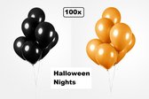 100x Ballon de Luxe mélange noir/orange 30cm - Halloween - party du Festival effrayant pays d'anniversaire thème hélium air