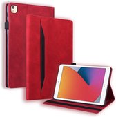 Case2go - Tablet hoes geschikt voor iPad 10.2 (2021/2020/2019) - Business Wallet Book Case - Met pasjeshouder - Rood