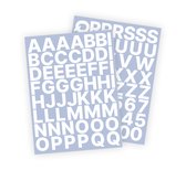 Letter stickers / Plakletters - Stickervellen Set - Wit - 3cm hoog - Geschikt voor binnen en buiten - Standaard lettertype - Glans