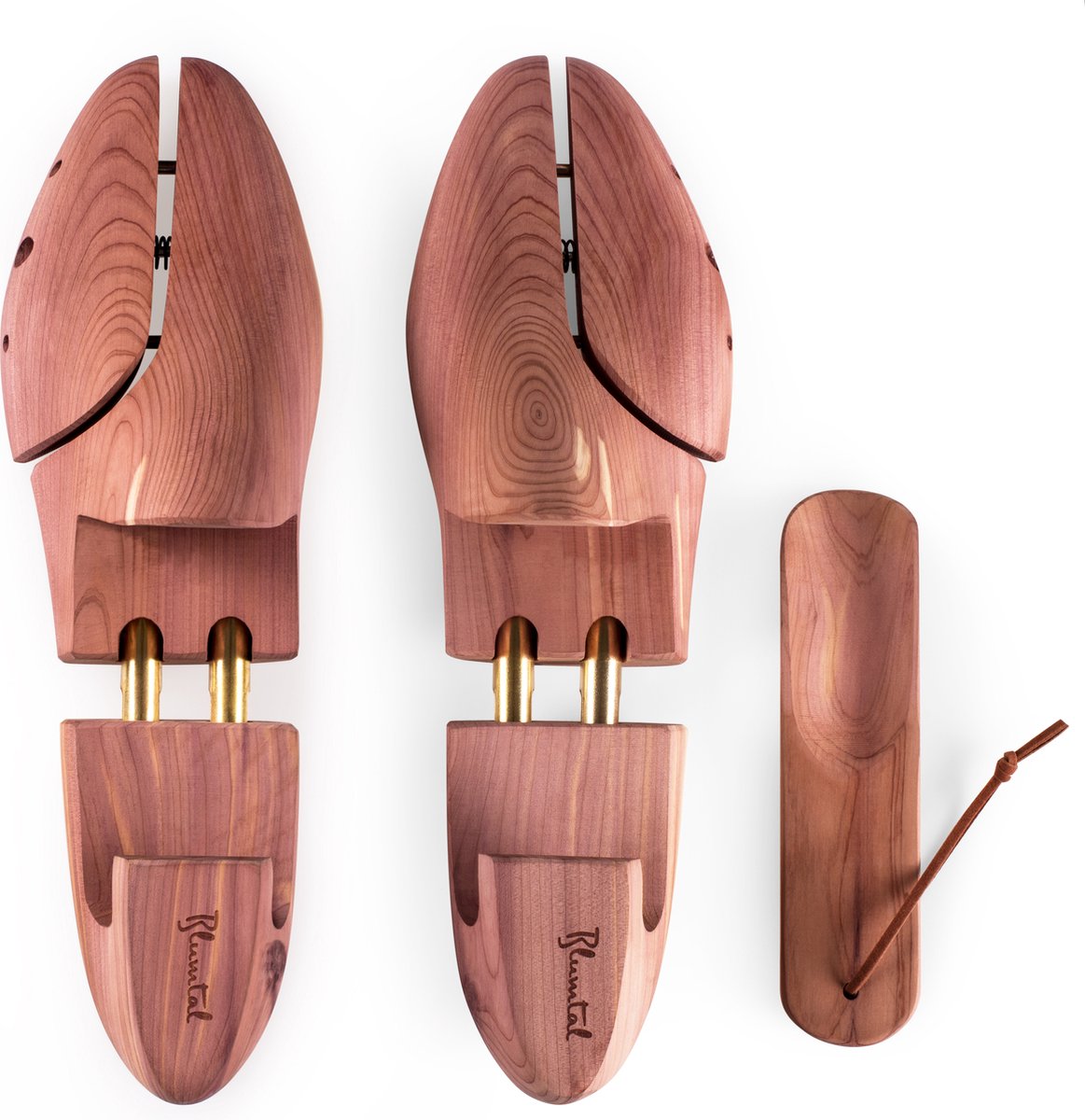 Blumtal Dames en Heren Schoenspanner inc. Schoenlepel - Ergonomisch design - Cederhout- Maat 38-39