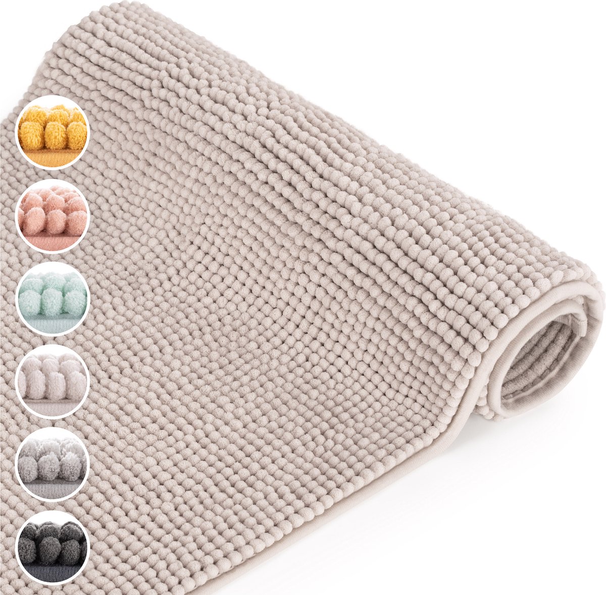 Blumtal Badmat - Anti-slip Badmat - Chenille Zachte Badmat - 50 x 80 cm - Beige