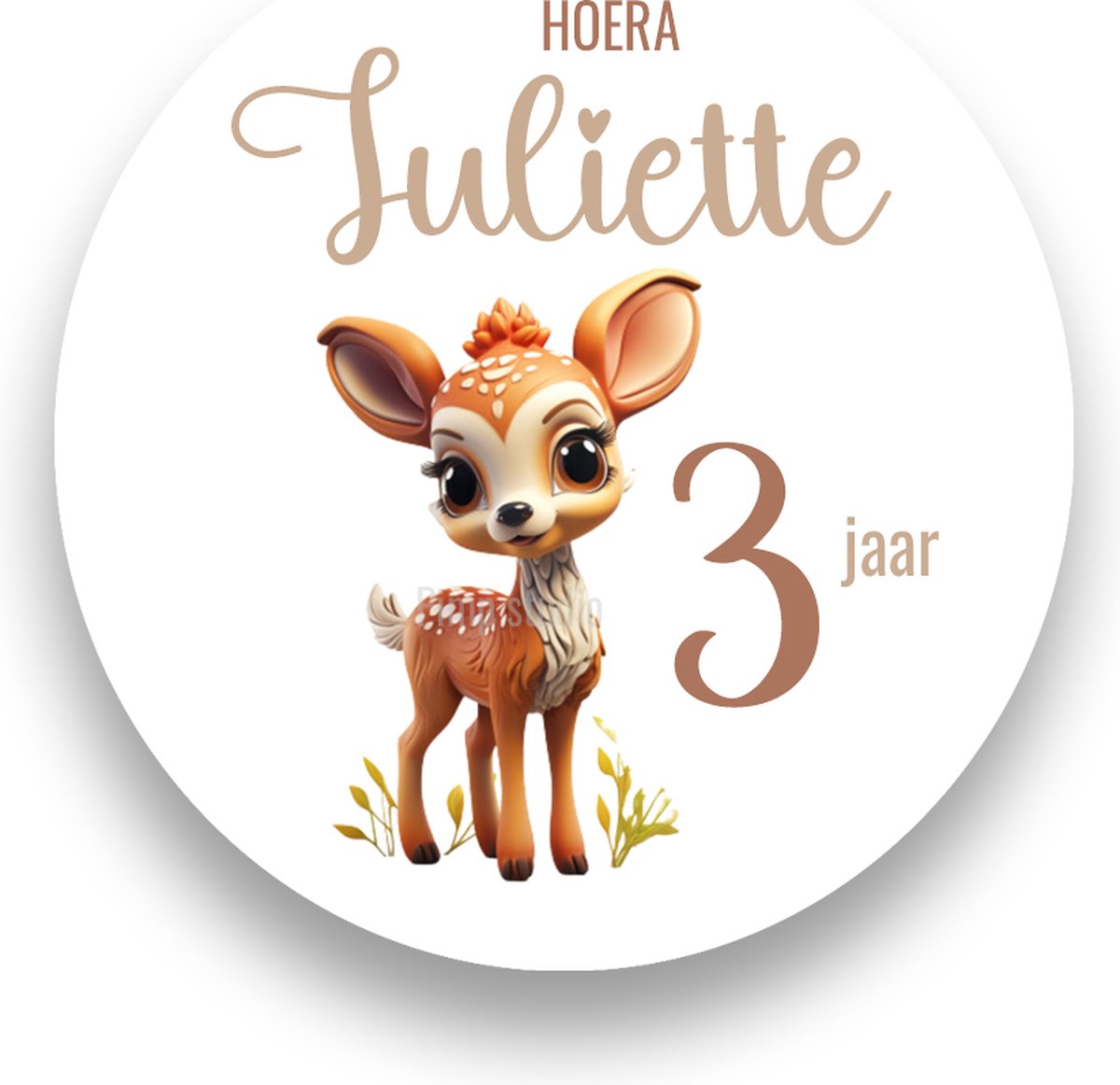 25x Traktatiestickers - Bambi* - Gepersonaliseerd - Sluitstickers - Kinderfeest Traktatie - Uitdelen - Uitdeeltraktatie - Traktatiestickers Met Naam en Leeftijd - Pimp Studio