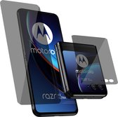 Geschikt voor Motorola Razr 40 Ultra Privacy Screenprotector - Beschermglas Folie Geschikt voor Motorola Razr 40 Ultra