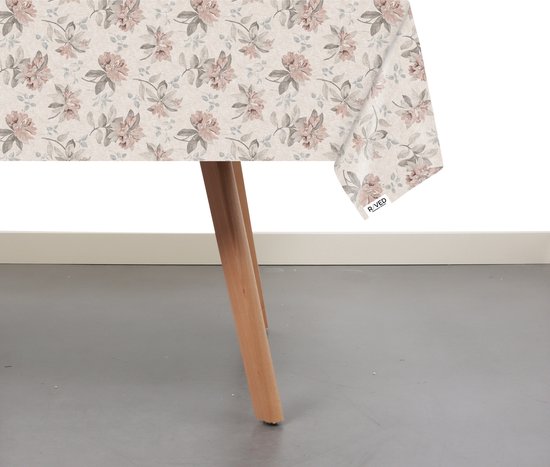 Rond tafelzeil met reliëf PVC afwasbaar tafelkleed 140 cm wit