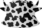 Bucket hat - Vissershoedje - Zonnehoed - Koe met oortjes - 58 cm - Zwart/wit