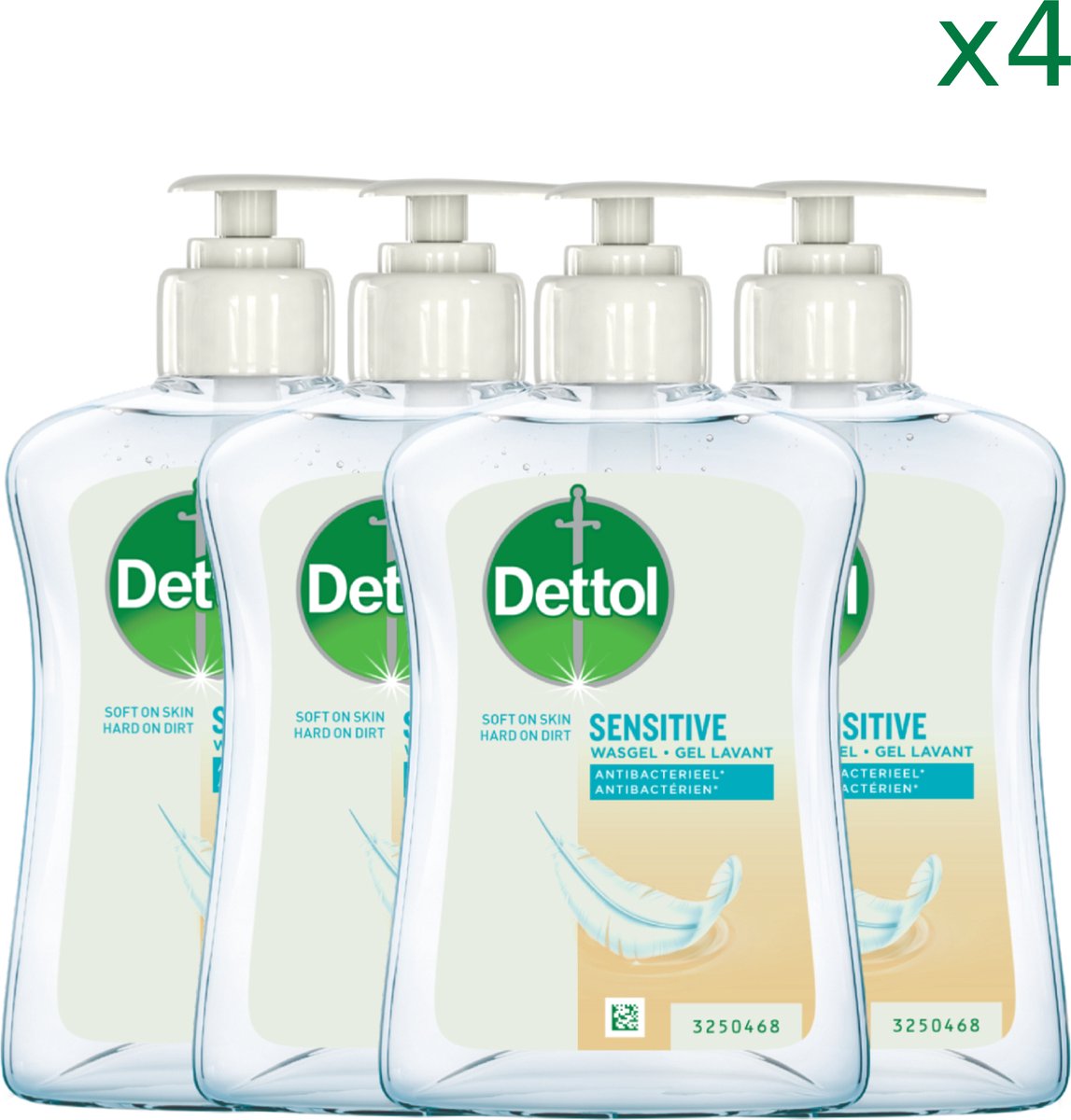 Goedkoopste Dettol Handzeep - Gevoelige Huid - 250ml x4