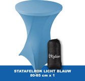 Statafelrok Licht Blauw – ∅ 80-85 x 110 cm - Statafelhoes met Draagtas - Luxe Extra Dikke Stretch Sta Tafelrok voor Statafel – Kras- en Kreukvrije Hoes