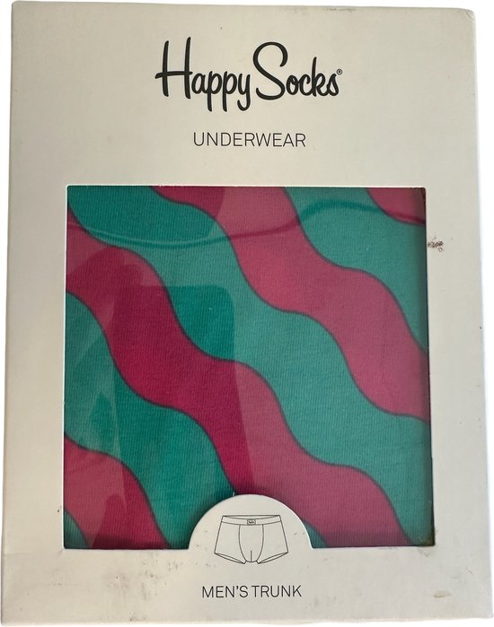 Happy Socks Wave Polka heren boxershort groen/roze - Maat M
