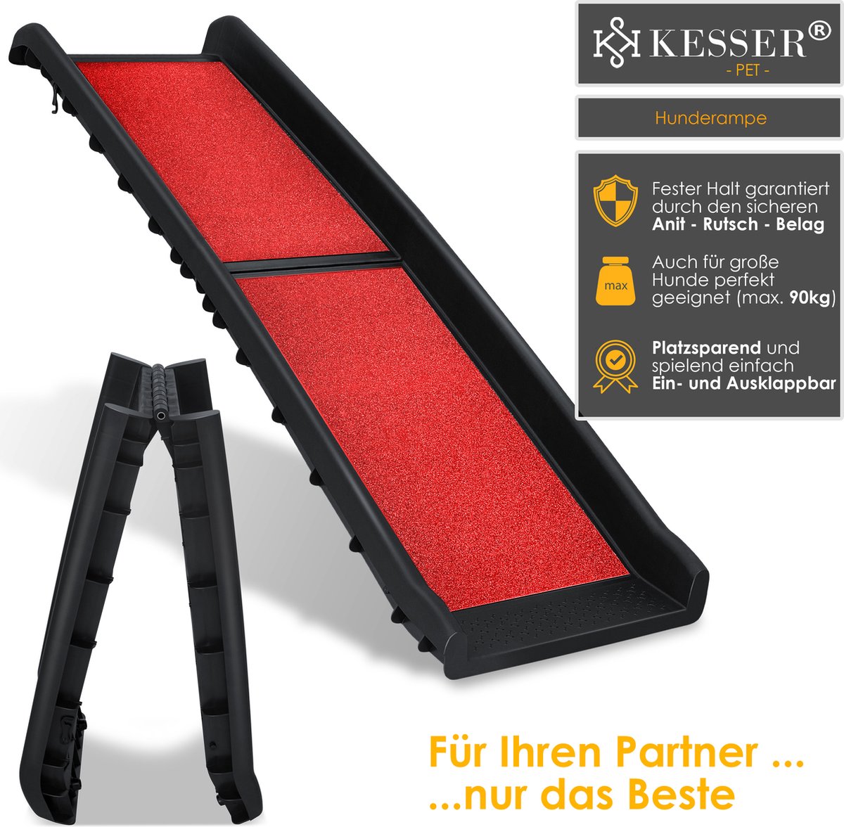 KESSER® Hondenramp opvouwbare hondentrap hondenautoramp