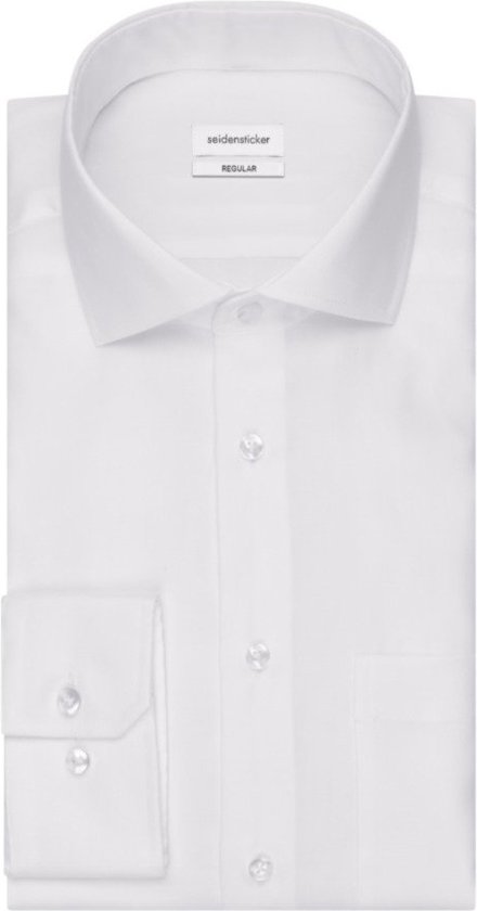 Seidensticker Zakelijk overhemd - slim fit - strijkvrij - Kent kraag - extra lange mouwen - 100% katoen, wit (wit 01), 40