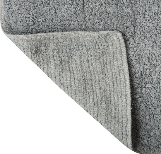 MSV badkamer droogloop mat - Napoli - 45 x 70 cm - met bijpassend zeeppompje - donkergrijs