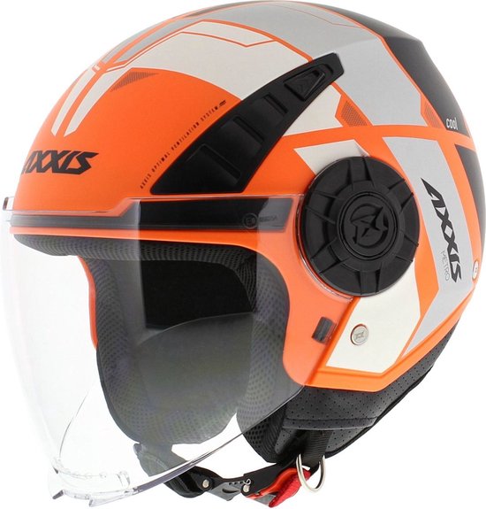 Axxis Metro jethelm Cool mat fluor oranje XS Scooterhelm Brommerhelm