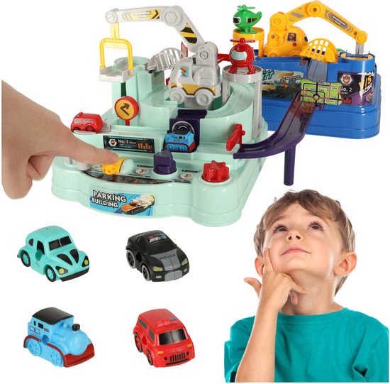 Jeu d'aventure voiture bébé course piste jouet véhicule parking jeu de jeu  couleur macaron