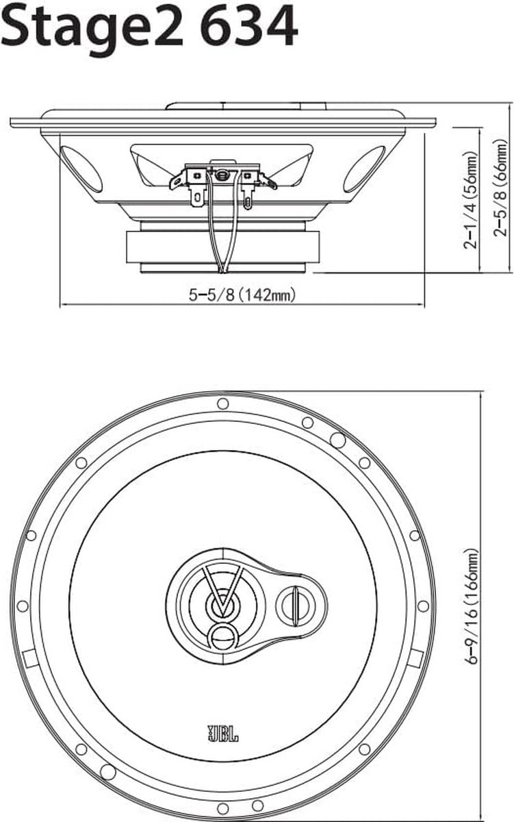 JBL Stage2 634 - Autospeakers - Ø 16,5 cm (6,5’ Inch) - 3-weg Triaxiaal - 250 Watt – foto 8