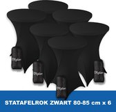Statafelrok Zwart x 6 – ∅ 80-85 x 110 cm - Statafelhoes met Draagtas - Luxe Extra Dikke Stretch Sta Tafelrok voor Statafel – Kras- en Kreukvrije Hoes