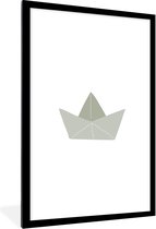 Cadre photo avec affiche - Origami - Bateau - Papier - Enfant - 60x90 cm - Cadre pour affiche