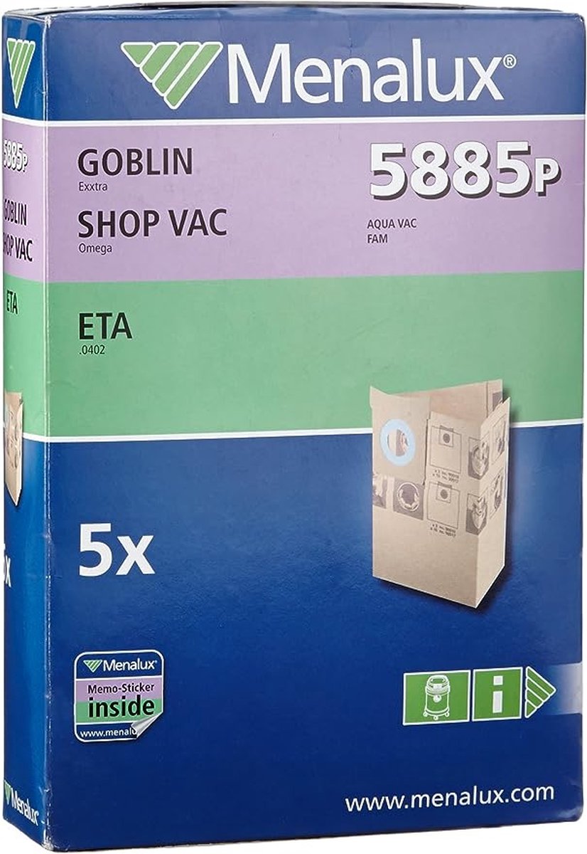 Menalux 2043488 stofzuigerzakken 5885 P, papier