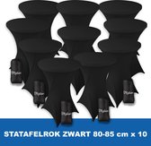 Statafelrok Zwart x 10 – ∅ 80-85 x 110 cm - Statafelhoes met Draagtas - Luxe Extra Dikke Stretch Sta Tafelrok voor Statafel – Kras- en Kreukvrije Hoes