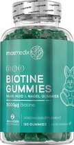 maxmedix Biotine Hair Gummies - Voor haar, huid & nagels - 120 haar vitamines gummies - Natuurlijke frambozensmaak