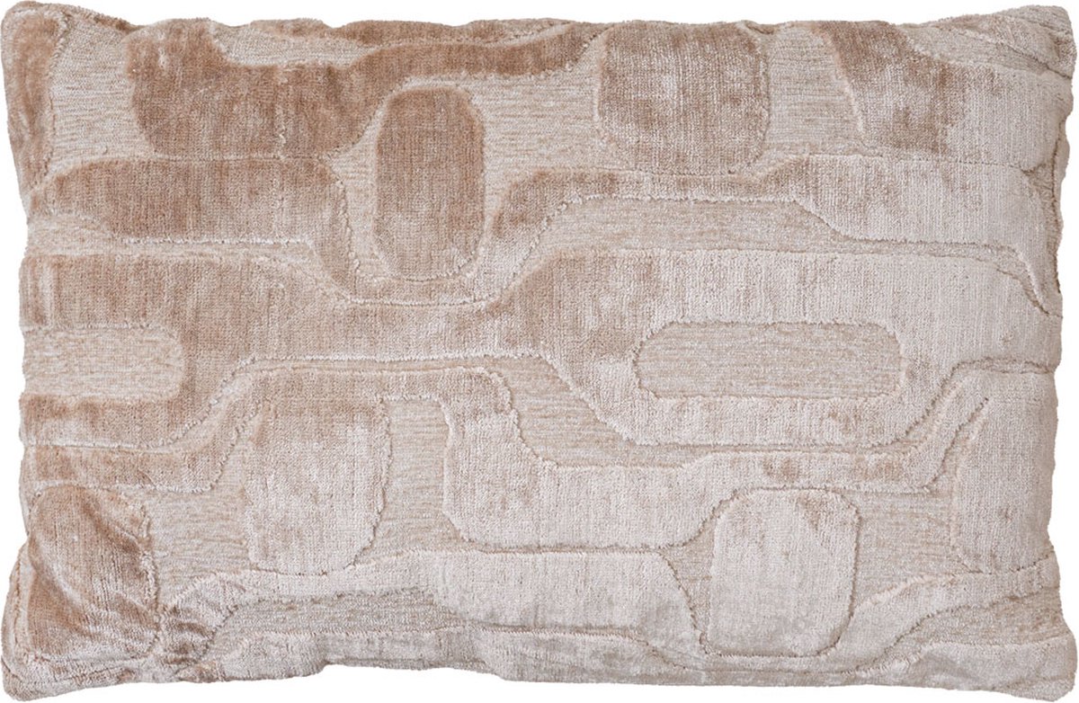 Veer Carpets Kussen Lies 40 x 60 cm - Luxe Sierkussen met Fluweelachtige Structuur Taupe