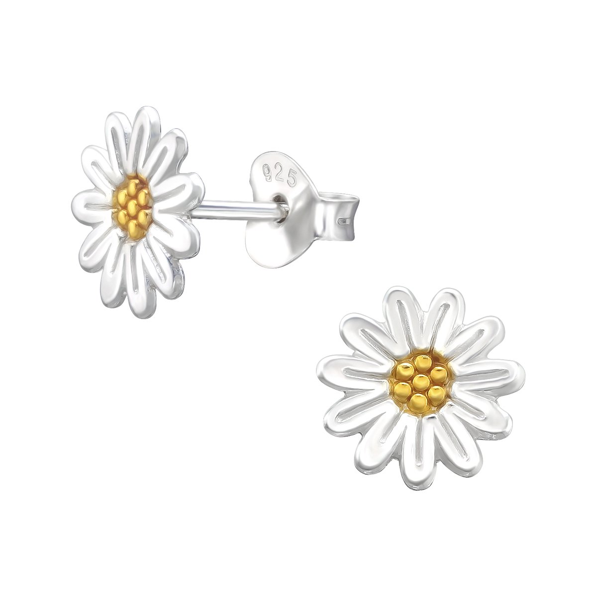 Montebello Oorbellen Carien Sun - 925 Zilver Verguld - Bloem - ∅8mm