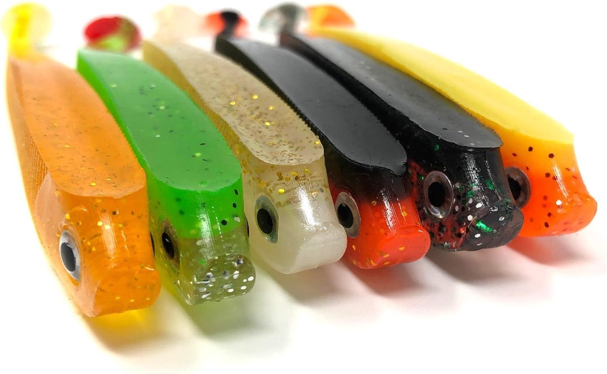 Lot De 4 Leurres En Caoutchouc 12 Cm - Ultra Réalistes - UV Actifs - Pour Sandre, Perche, Brochet - Eau Douce/salée