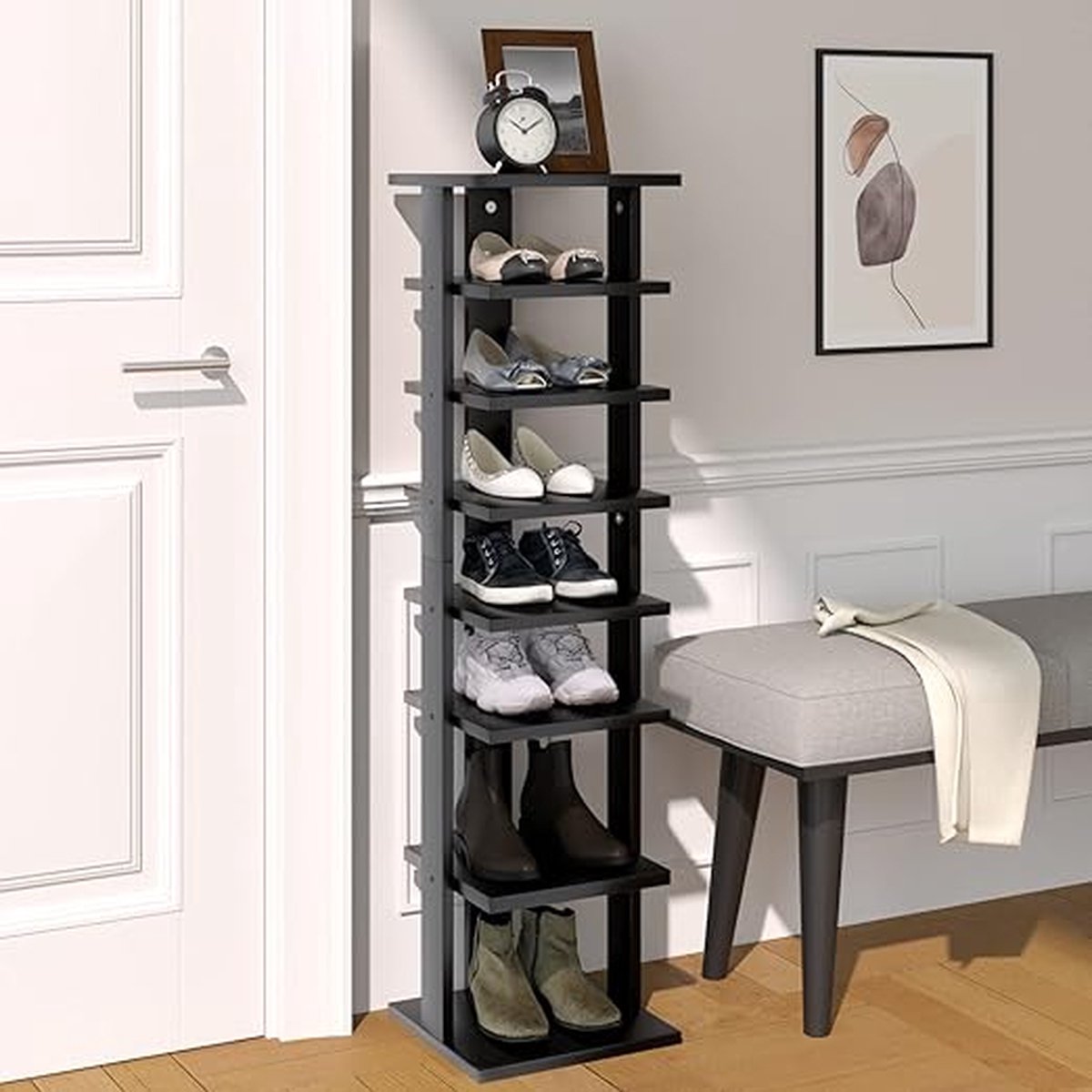 Organisateur de chaussures à 3 niveaux, Solutions de rangement pour  articles ménagers en métal - Porte-vêtements pliable gain de place