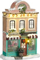 LuVille Kerstdorp Miniatuur Florist - L17,5 x B8,5 x H25,5 cm