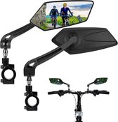 2 stuks fietsspiegel voor e-bike en stuur e-bike fiets achteruitkijkspiegel 360° verstelbaar stuur en draaibaar convexe acrylspiegel, HD fietsspiegel, inklapbaar