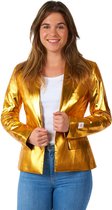 OppoSuits Groovy Gold - Dames Blazer - Glimmend Gouden Colbert - Goud - Maat: EU 34