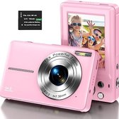 Vlog Camera Kinderen - Digitale Kindercamera - Kinderfototoestel - Kindercamera Digitaal - met 32GB micro SD kaart - Roze