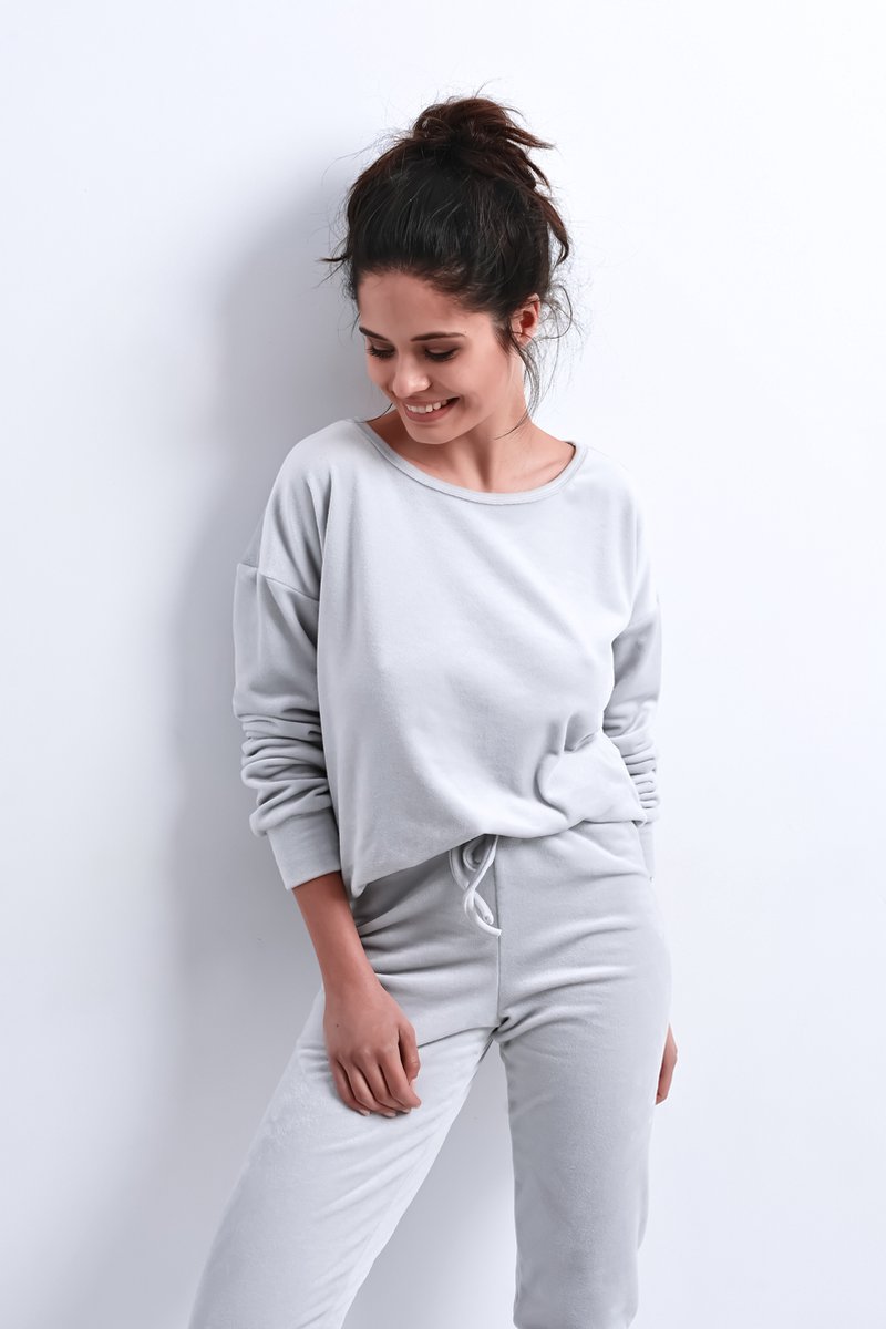 Sensis Warme Winter Pyjama Dames Volwassenen Lange Mouw Lange Broek Silver XL