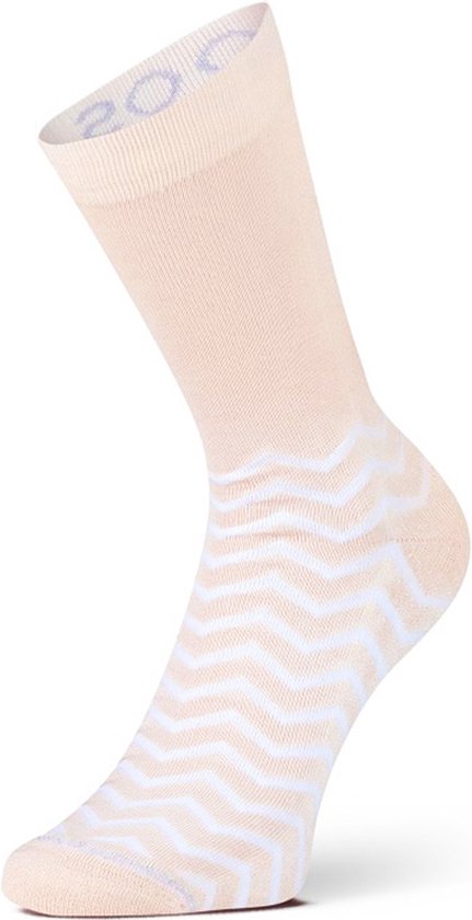 XPOOOS dames bamboe sokken essential graphics zigzag roze - 39-42