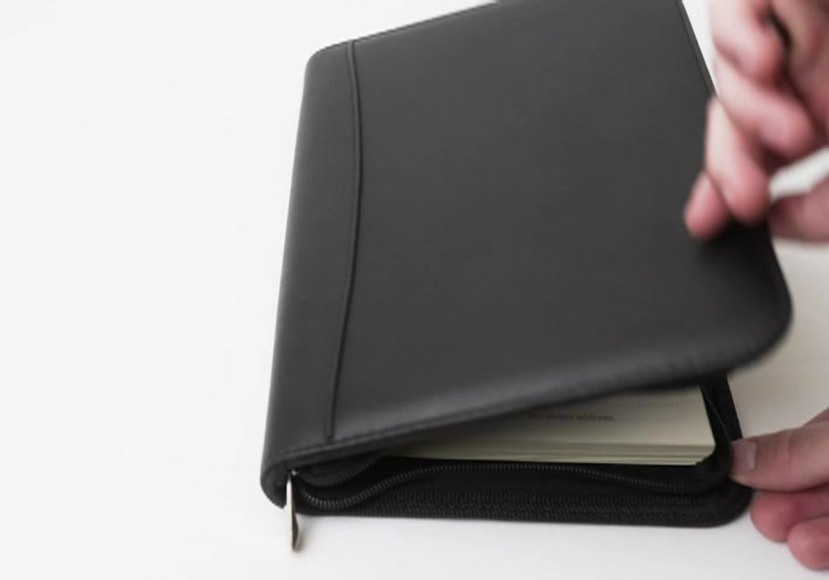 A4 documententas, multifunctionele bestandsmap portfolio organizer notebook pennen documenten tas met ritssluiting voor reizen en kantoor (lichtgroen