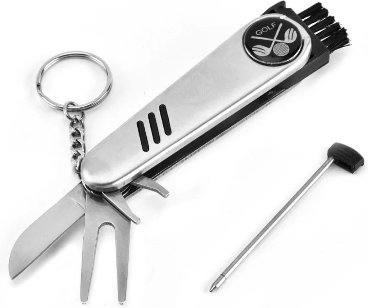 Multifunctionele Golf Tool - Accessoires - Pitchfork - Marker - Pen - Borstel - Handig - ATHLIX