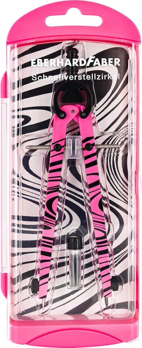 Eberhard Faber snelverstelpasser - zwart/neon roze - met potloodstiftjes - EF-571701