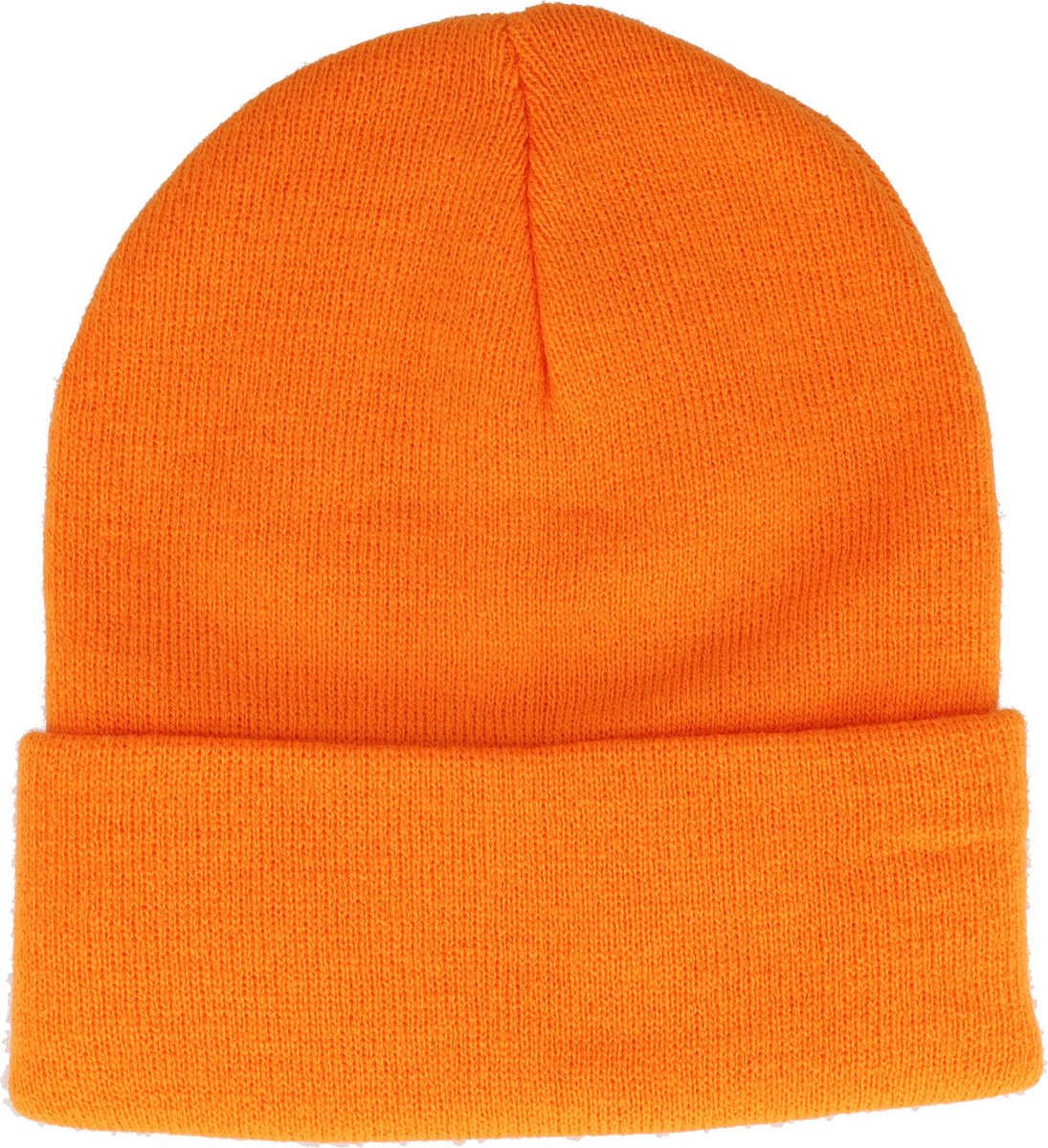 Beanie Muts Basic Oranje One Size Unisex Winter Warm Hoofddeksel Dames Heren Kinderen