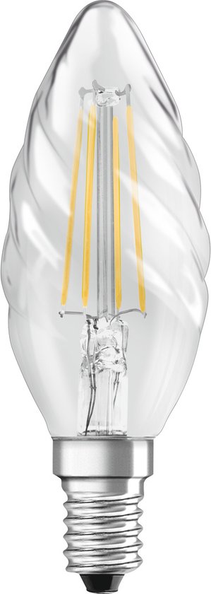 Ledvance Classic LED E14 Kaars Filament Helder 3.4W 470lm - 940 Cool white | Beste Kleurweergave - Dimbaar - Vervangt 40W
