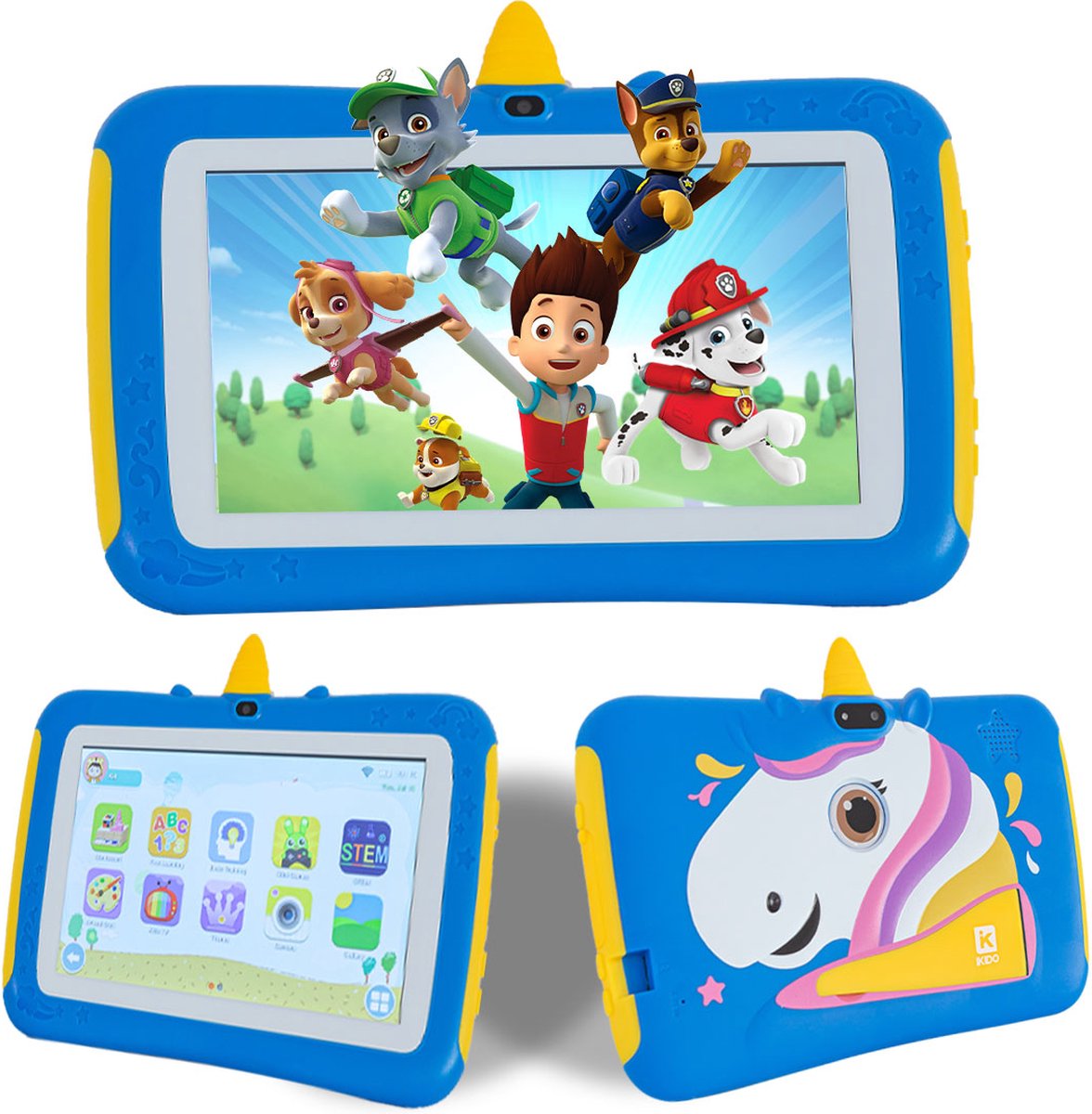 K IKIDO 7 inch WIFI Tablet PC voor kinderen - Leren Kinderen Tablet - IPS-oogbeschermingsscherm - ouderlijk toezicht - Meertalig - het beste cadeau voor kinderen - Eenhoorn - Jongens en meisjes - Blauw