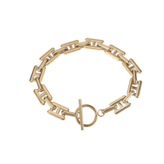 The Jewellery Club - Bracelet Stella or - Bracelet - Bracelet femme - Bracelets à maillons - Acier inoxydable - Or - 18,5 cm