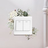 Stickerkamer® | Schakelaarsticker Witte bloemen | Lichtknop decoratie | Woonkamer decoratie | Decoratie interieur | Zelfklevend
